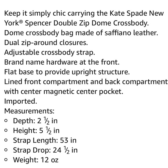 Kate Spade Spencer Metallic Polka Dot Crossbody EUC - Picture 9 of 10